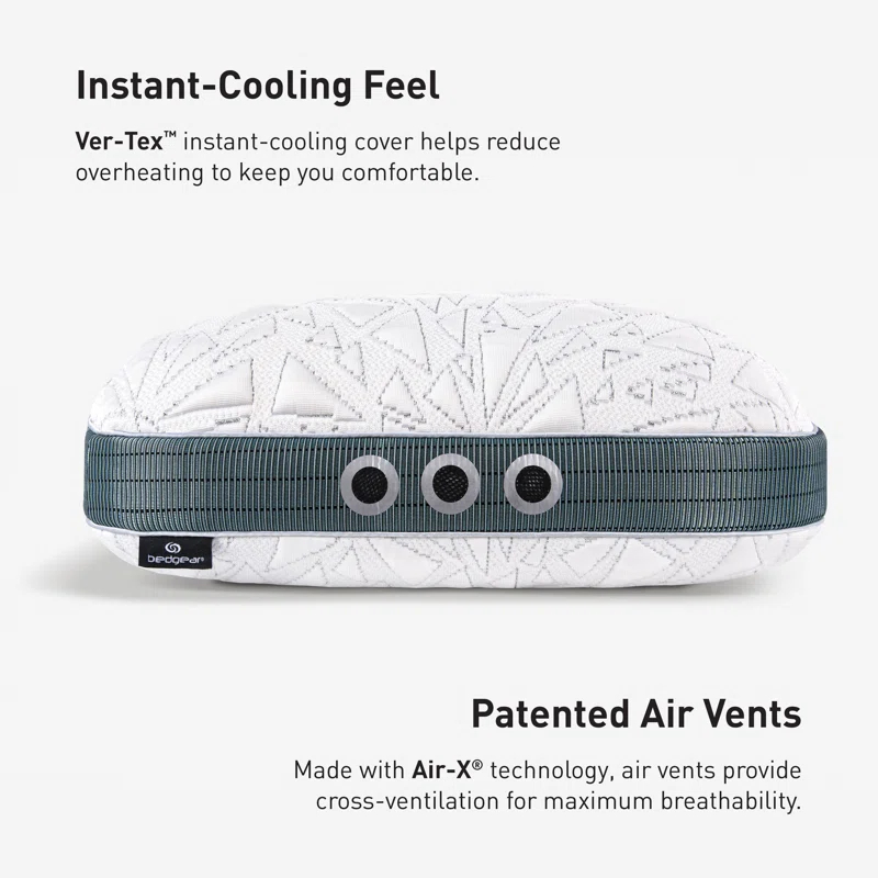 Bedgear Bedgear Storm Cuddle Curve Performance Cooling Pillow for Side Sleepers- Medium Firmness