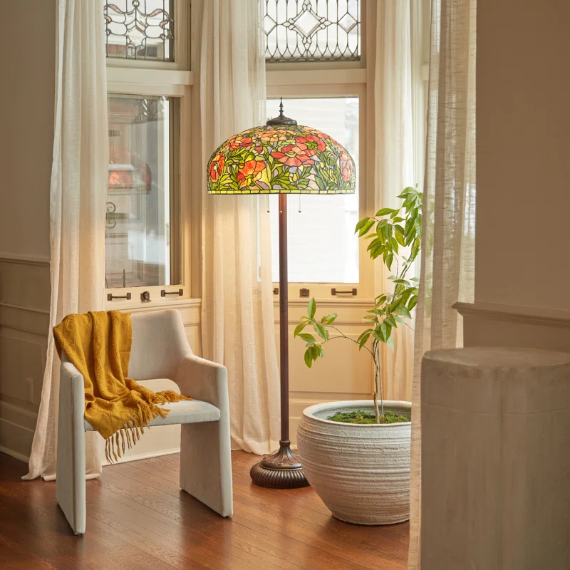River of Goods 69"H Tiffany-Style Stained Glass Floor Lamp