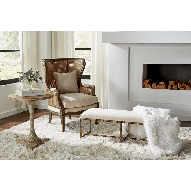 Furniture Classics Anubis Linen Blend Upholstered Bench