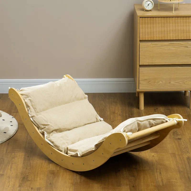 Qaba Toddler Climbing Toys, Indoor 4 In 1 Pikler Climbing Set with Arch Climber, Ramp & Cushion, Wooden Montessori Climbing Set, Baby Play Gym for Indoor Playground, Wood | Wayfair