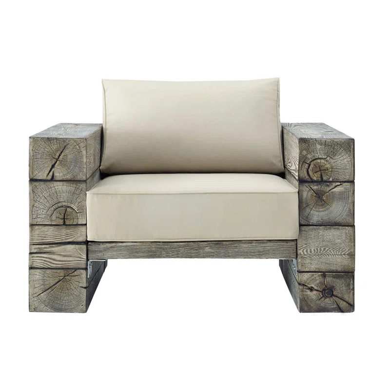 Modway Manteo Rustic Coastal Outdoor Patio Lounge Armchair by Modway