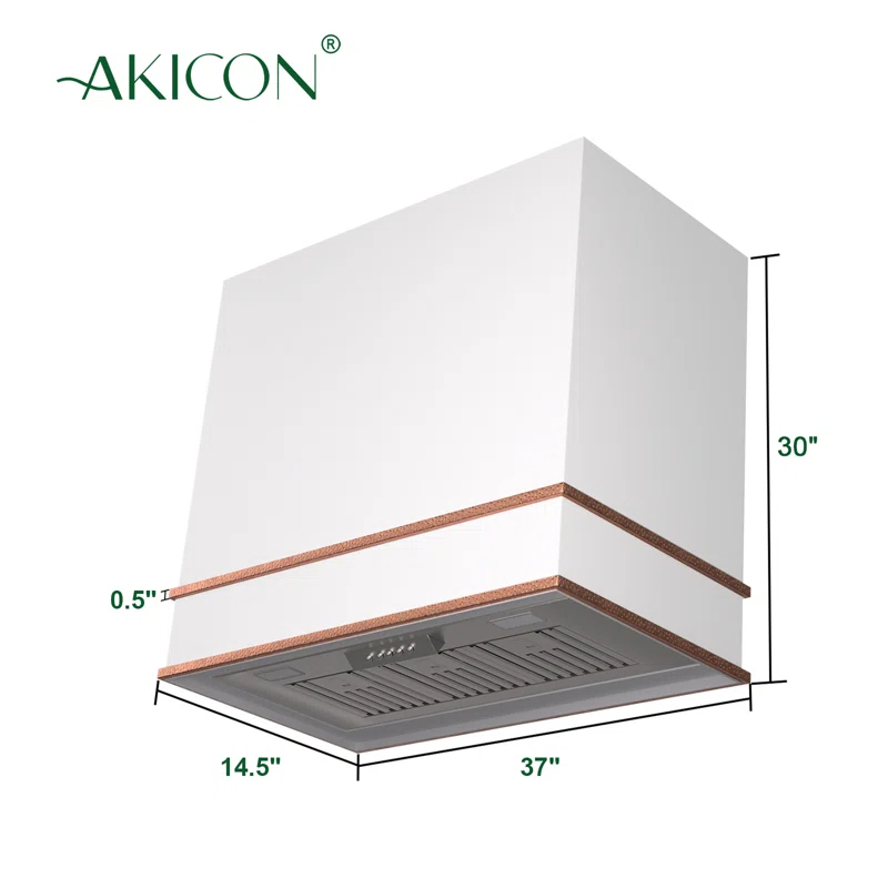 Akicon Akicon 36" Stainless Steel 600 CFM Ducted (Vented) Wall Mounted Required Range Hood