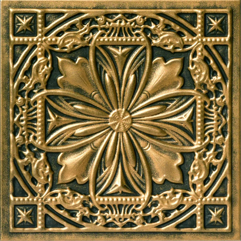 A La Maison Ceilings Lucas's Shield 19.63'' L x 19.63'' W Textured Polystyrene Glue Up Ceiling Tile (Set of 96)