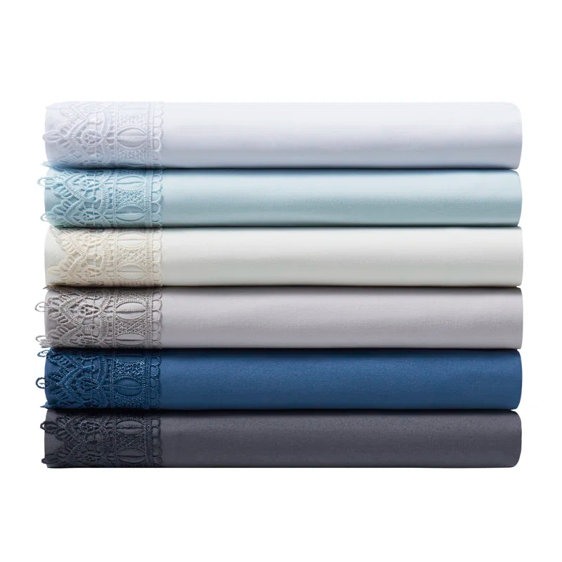 Tradelinker Bamboo 1800 Thread Count 3 Line, Lace or Solid Deep Pocket Sheet Set (4pc) (Set of 4)