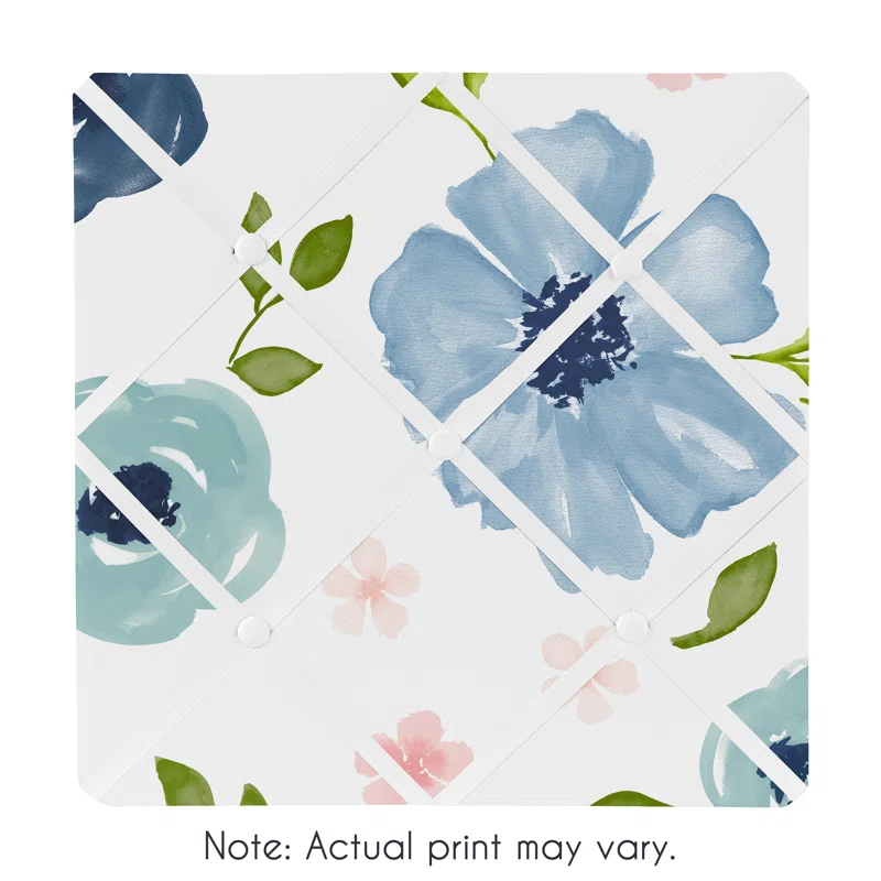 Sweet Jojo Designs Watercolor Floral Wall Mounted Photo Memo Board