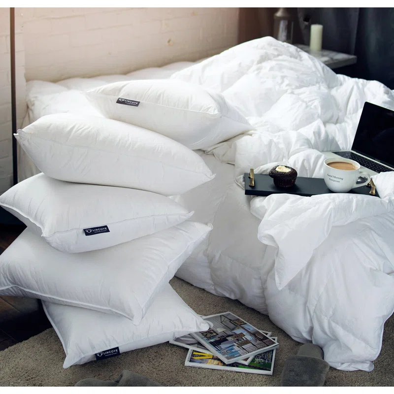 Lincove® Lincove Down & Feather Bed Pillows - Luxury Hotel Collection, 2 Pack