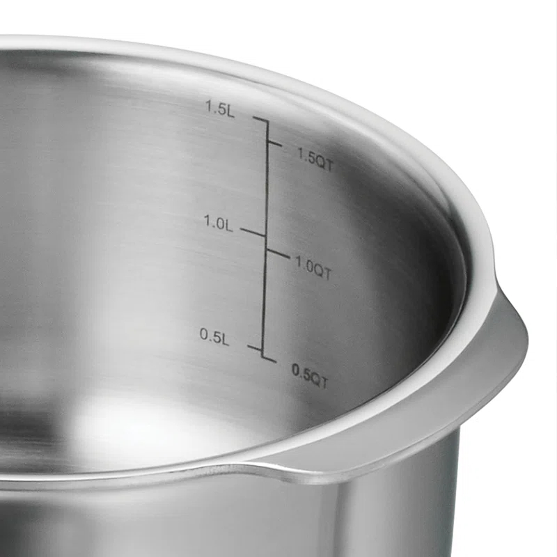 Tramontina Tramontina Utsava Tri-Ply Clad Stainless Steel Tope with Lid, Patila Pot for Indian Cooking