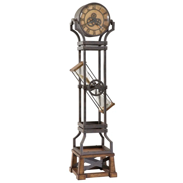 Howard Miller® Hourglass 77.5'' H Metal Grandfather Clock with Adjustable Chime Volume