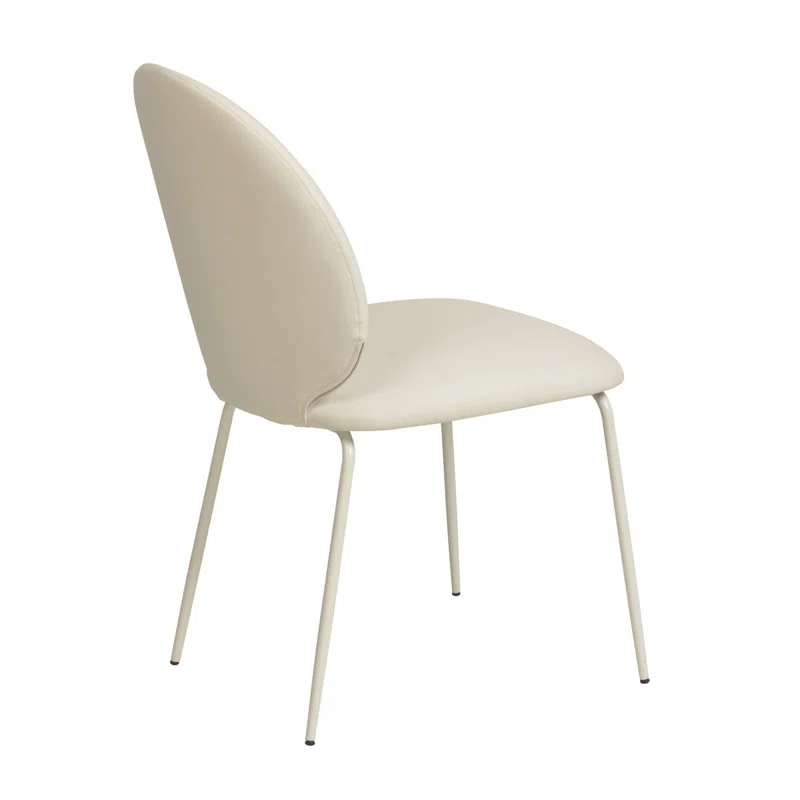 Eric Vegan Leather Dining Chairs, Iron Frame  - Set Of 2
