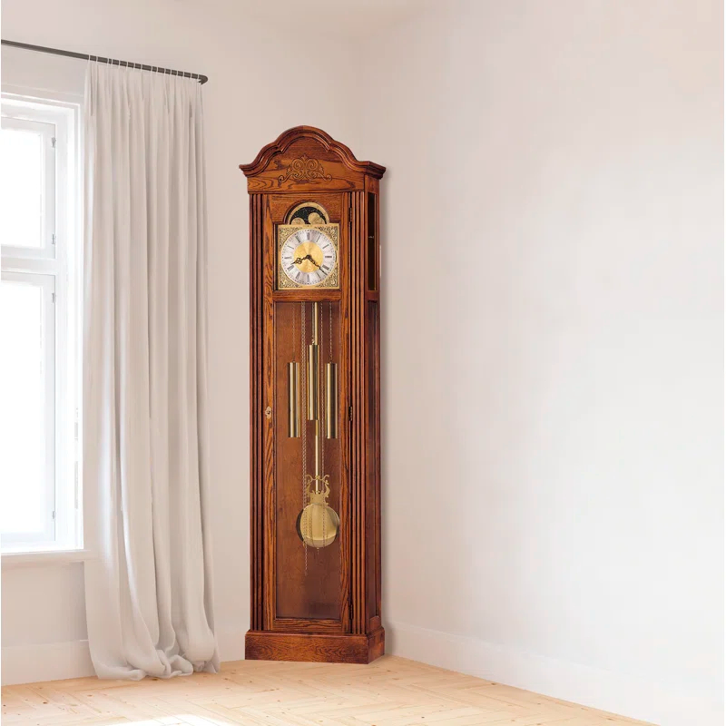 Howard Miller® Ashley 75.75'' H Solid + Manufactured Wood Grandfather Clock with Adjustable Chime Volume