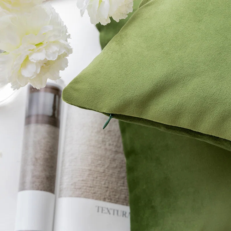 Phantoscope 18" x 18" Modern Green Polyester Throw Pillow , ( 2 Count)