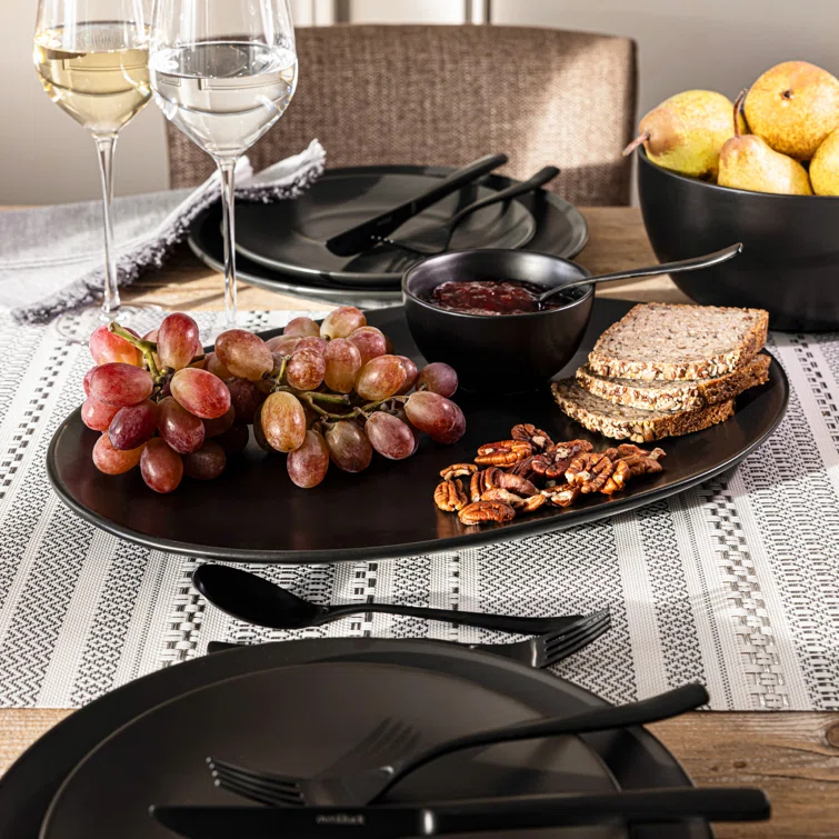 over&back Reversible Striped Table Runner