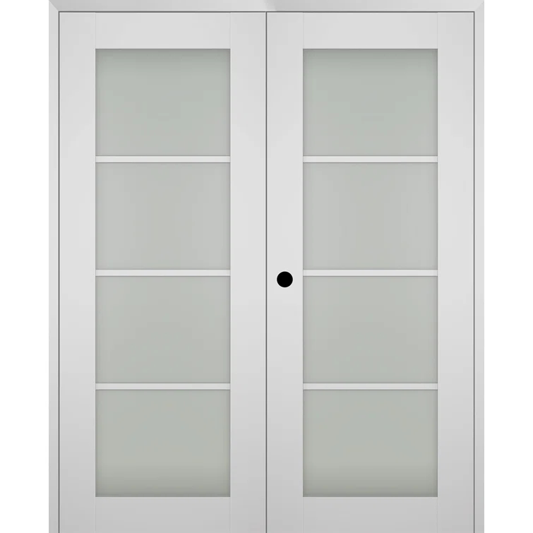 Belldinni Smart Pro 4 Lite Paneled Manufactured Wood and Frosted Glass Interior Double Prehung Door