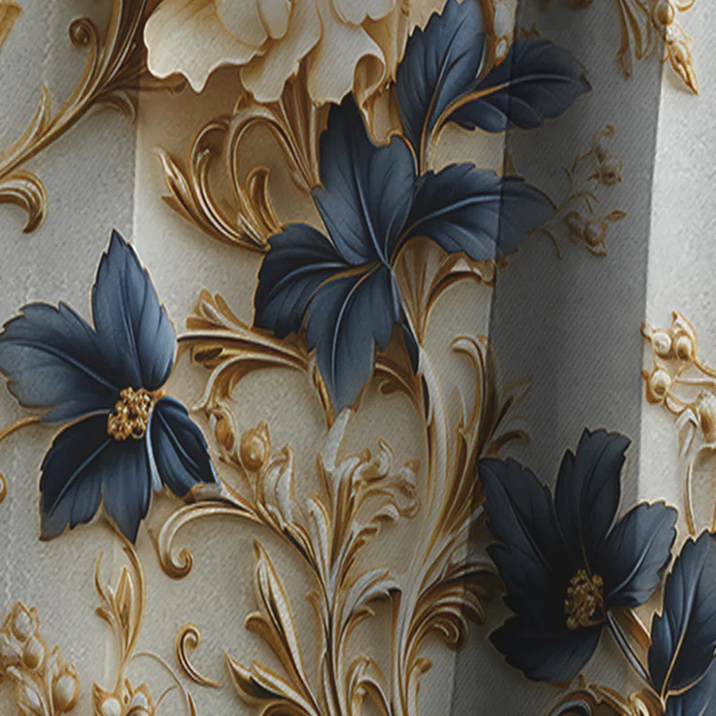 Design Art Vintage Ornamental Frames Victorian Pattern I - Damask Curtain - Blackout Curtain - 1 Panels