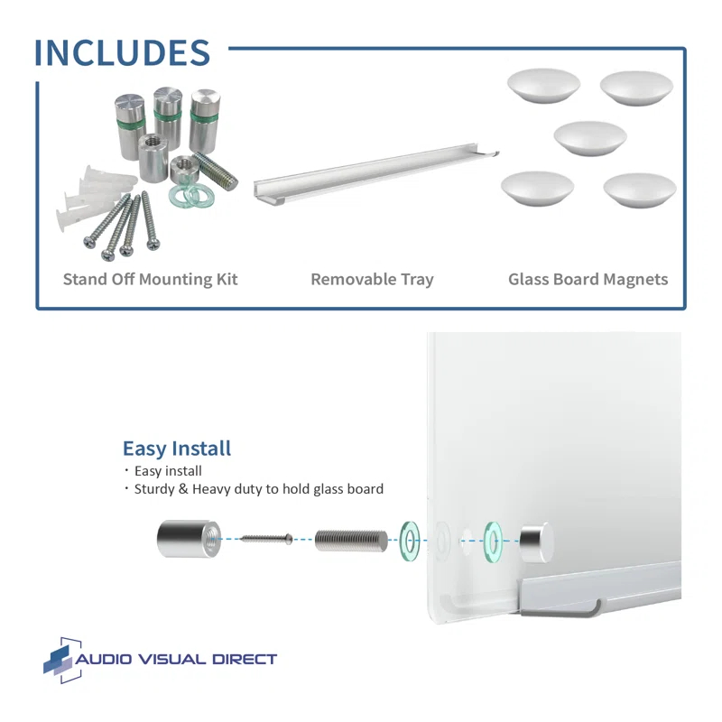 Audio-Visual Direct Wall Glass Magnetic Glass Board