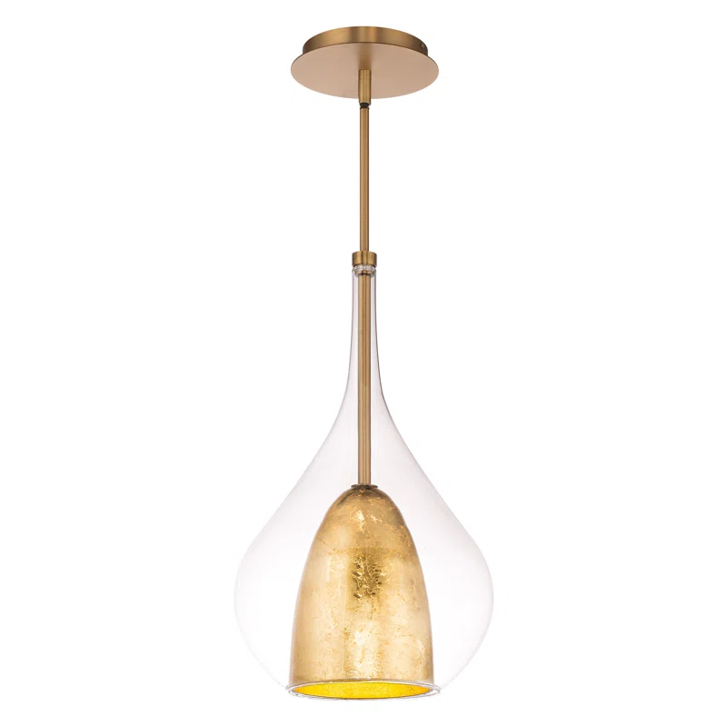 Modern Forms Helios 1 - Light Gold Leaf/Aged Brass LED Single Pendant