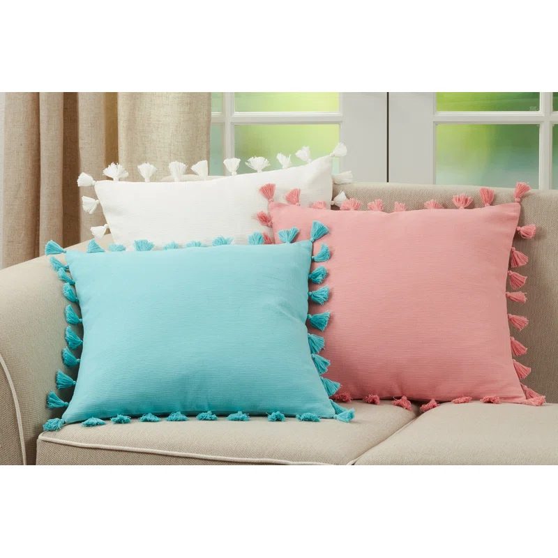 Tasseled Tassels Cotton Throw Pillow