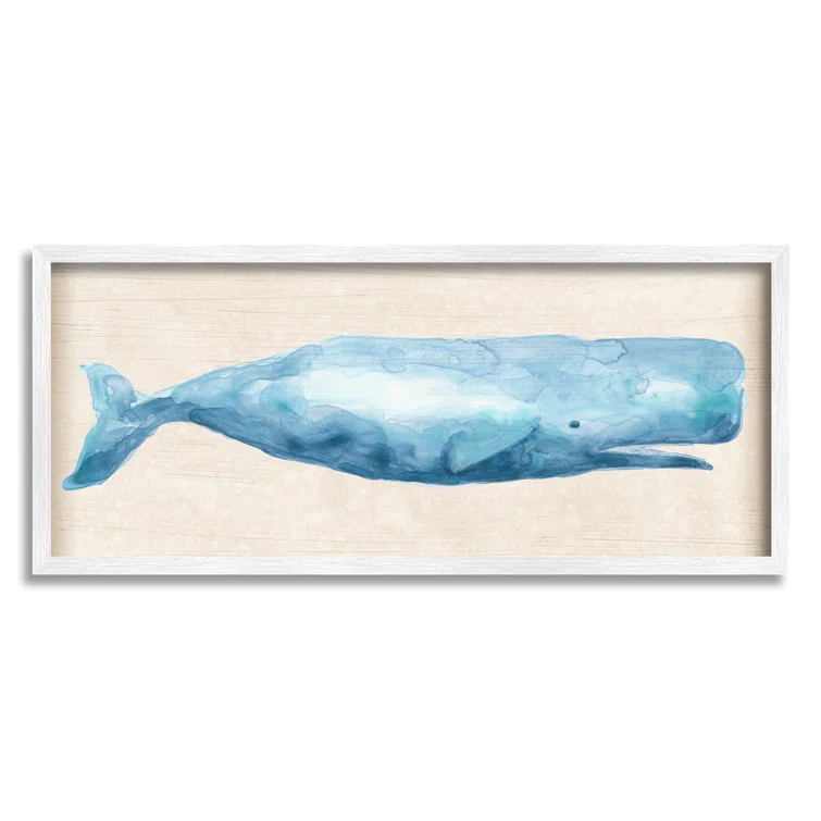 Stupell Industries " Rustic Blue Whale " by June Erica Vess