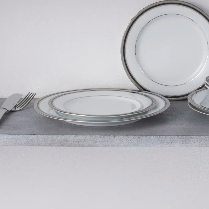 Noritake Noritake Austin Platinum 50-Piece Dinnerware Set, Service for 8
