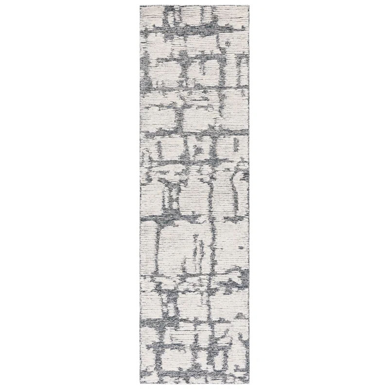 Martha Stewart Rugs Martha Stewart 4533 Hand Tufted Wool/Cotton Rug in Charcoal/Ivory