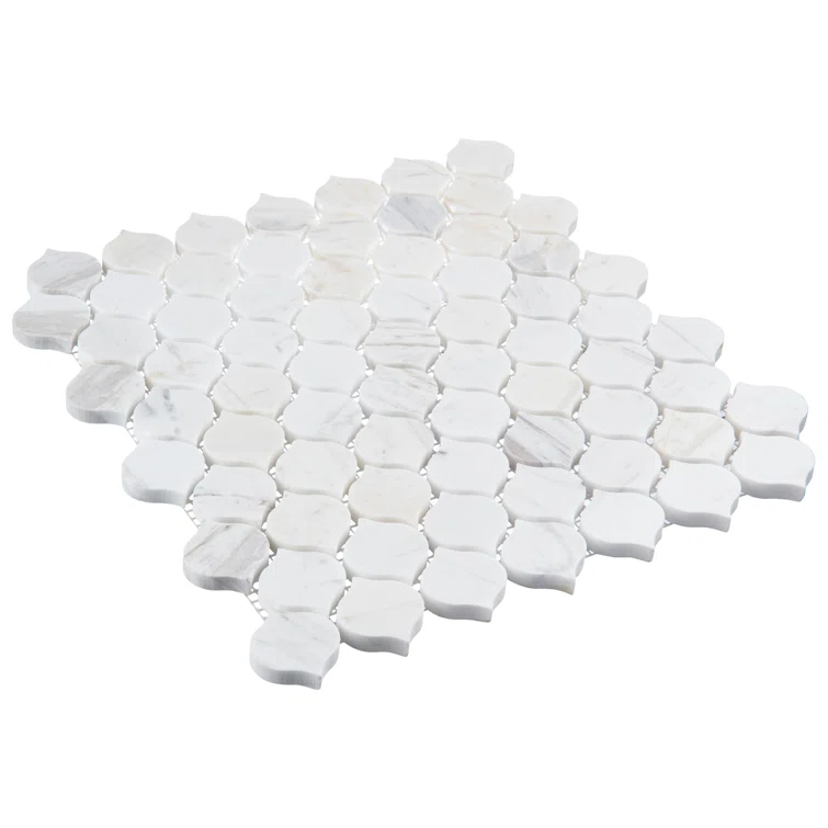 Andova Dayberry 1.5" Marble Arabesque Mosaic Kitchen Backsplash, Bathroom, Shower, Pool, Wall and Floor Tile