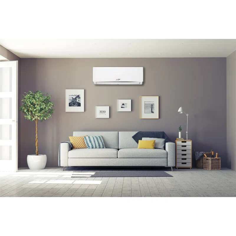 Aircon International 18000 BTU Wi-Fi Connected Ductless Mini Split Air Conditioner for 700 Square Feet with Heater and Remote Included