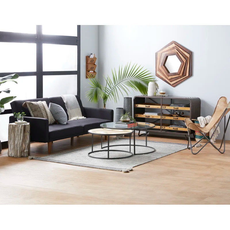 Union Rustic Vezina Fiberglass Tree Trunk Side End Accent Table