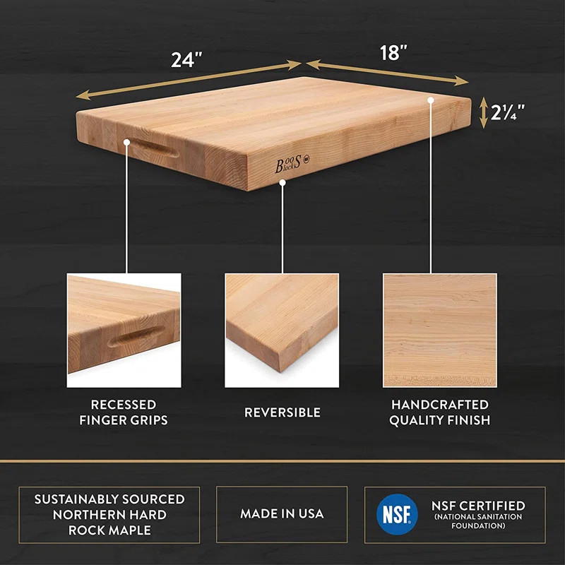 John Boos John Boos Wood Edge Grain Reversible Cutting Board
