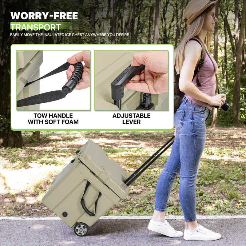 Magshion 40 Portable Refrigerated Box Outdoor With Wheels Retractable Pull Rod