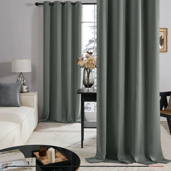 Deconovo Deconovo 100 Percent Blackout with Liner Grommet Curtain Panel Pair (Set of 2)