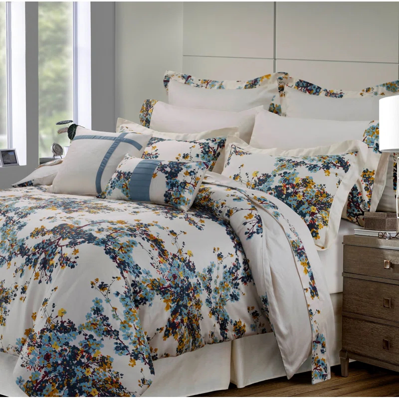 Tribeca Living Modern & Contemporary Cotton Floral Comforter Set