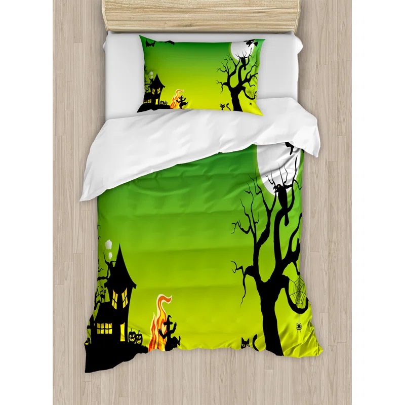 Ambesonne Halloween Modern & Contemporary Duvet Cover Set