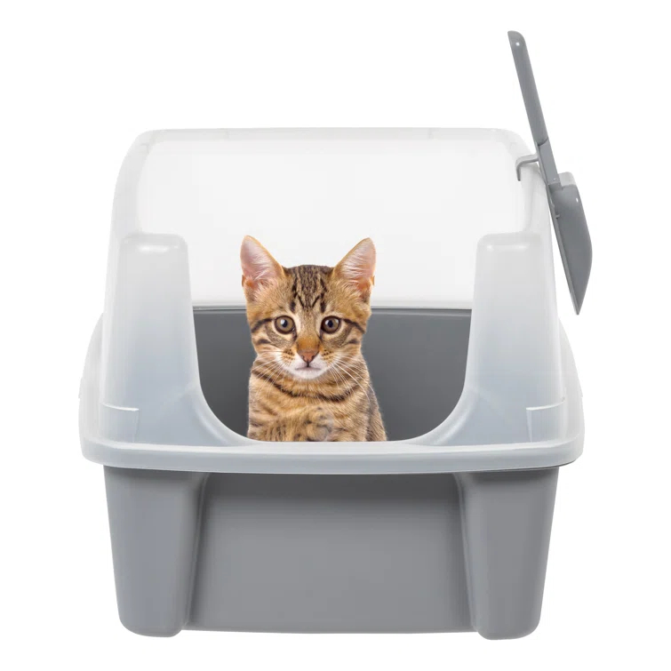 IRIS USA, Inc. Plastic Enclosed Litter Box with Scoop