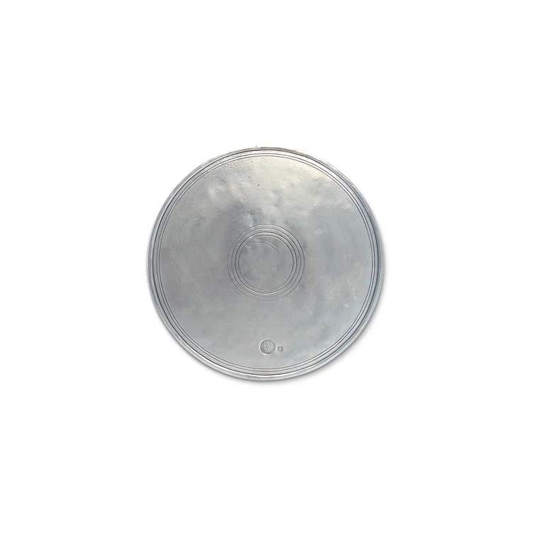 Elegant Round Pewter Trivet with Intricate Design