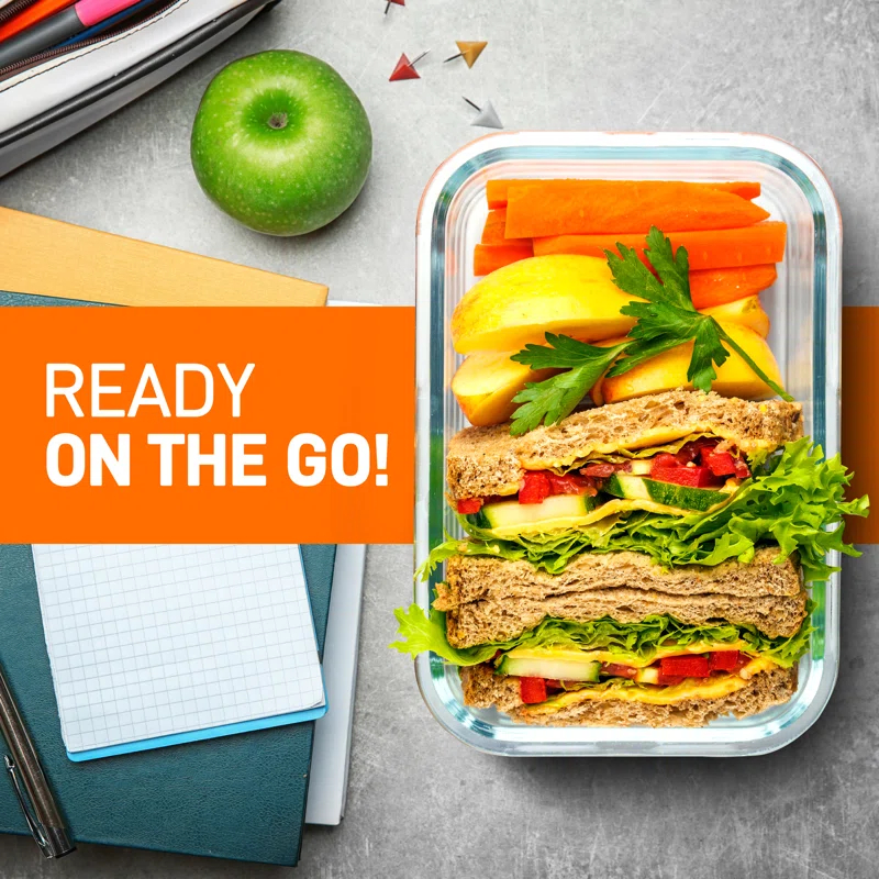 NutriChef 30oz. Glass Food Storage Container