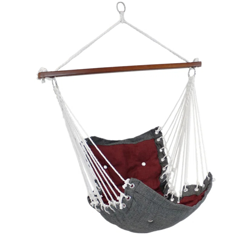 SunnyDaze Decor Victorian Tufted Polyester Hammock Hanging Chair with Cushion