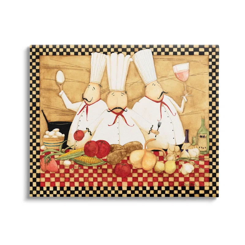 Stupell Industries " Vintage Chefs Checkered Kitchen " by Dan DiPaolo