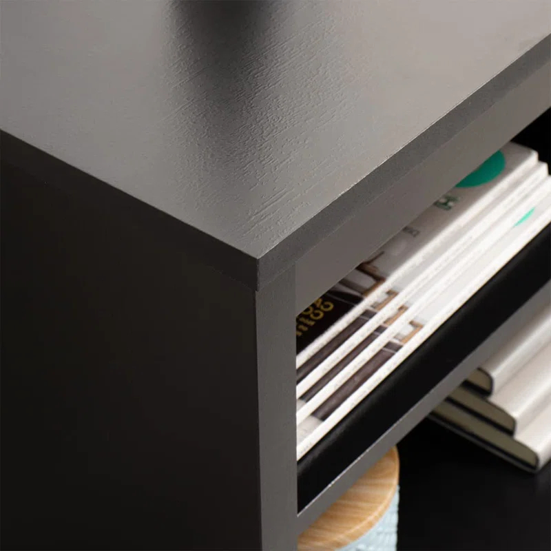 Ebern Designs Media Console TV Stand Entertainment Center with 6 Shelves and Cable Management for 65, 75 Inch Television Living Room and Bedroom Modern Wooden