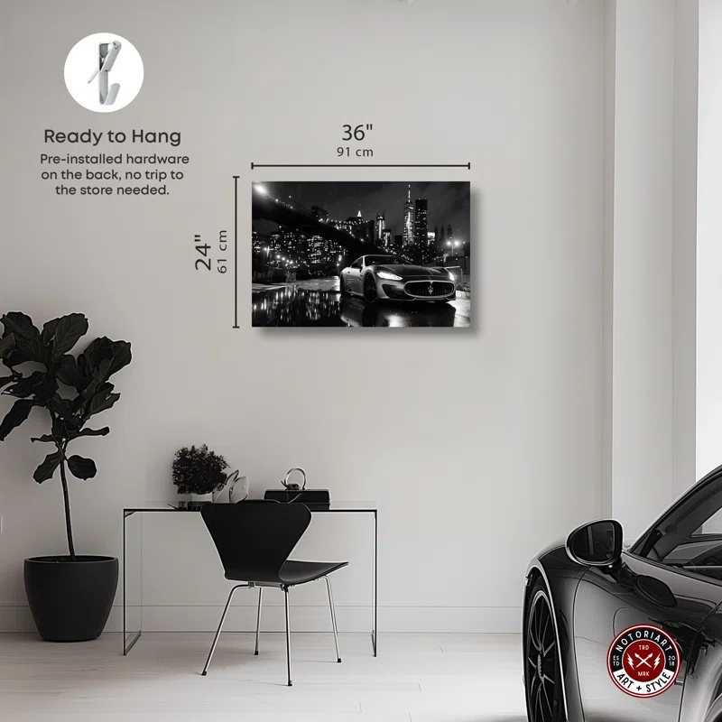 Notori Art Noir City Drive Black And White Wall Art Prints For Men by Notoriart