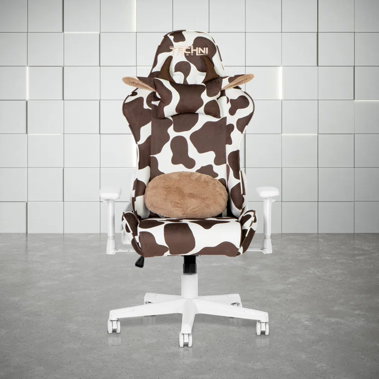 Inbox Zero Inbox Zero TS85 Brown COW Series Gaming Chair