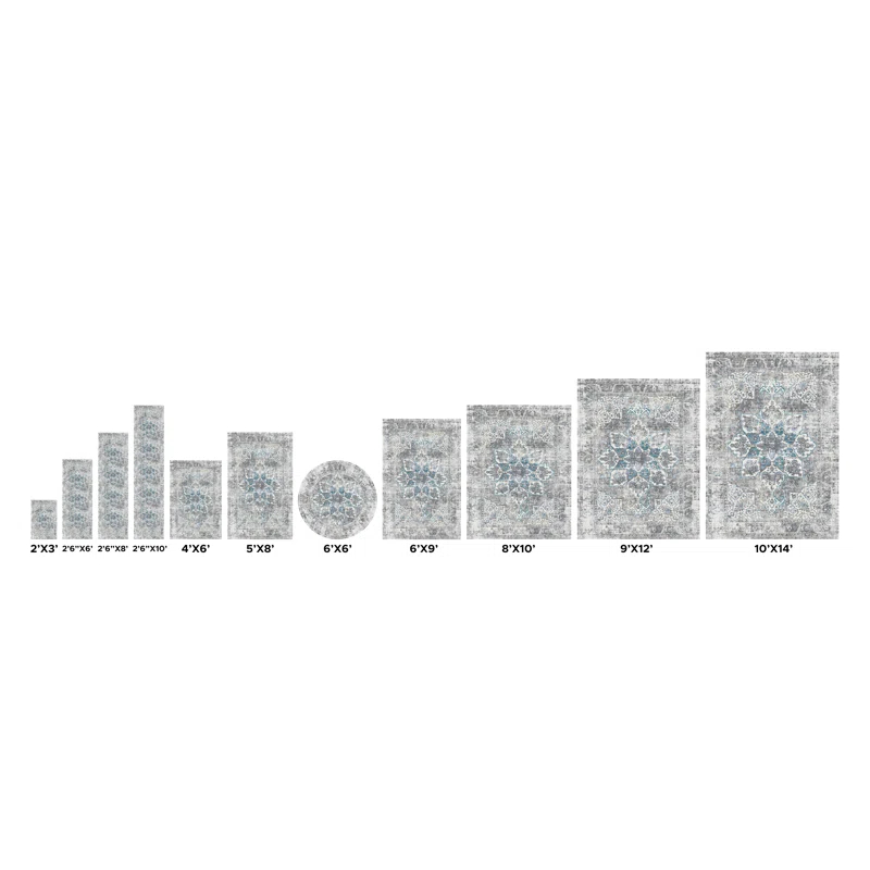 Pasargad Efes Oriental Gray/Blue Area Rug