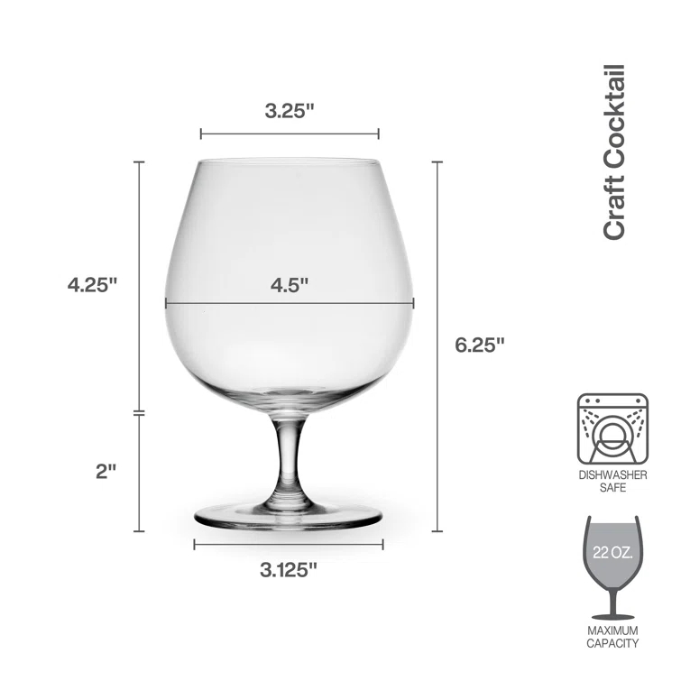 Mikasa Mikasa Craft Cocktail 22 oz. Gin Balloon Glasses (Set of 4)
