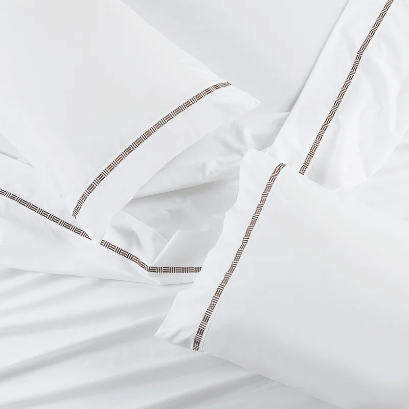 Hotel Grand TENCEL Lyocell And Cotton Blend Embroi Sateen Duvet Cover Set