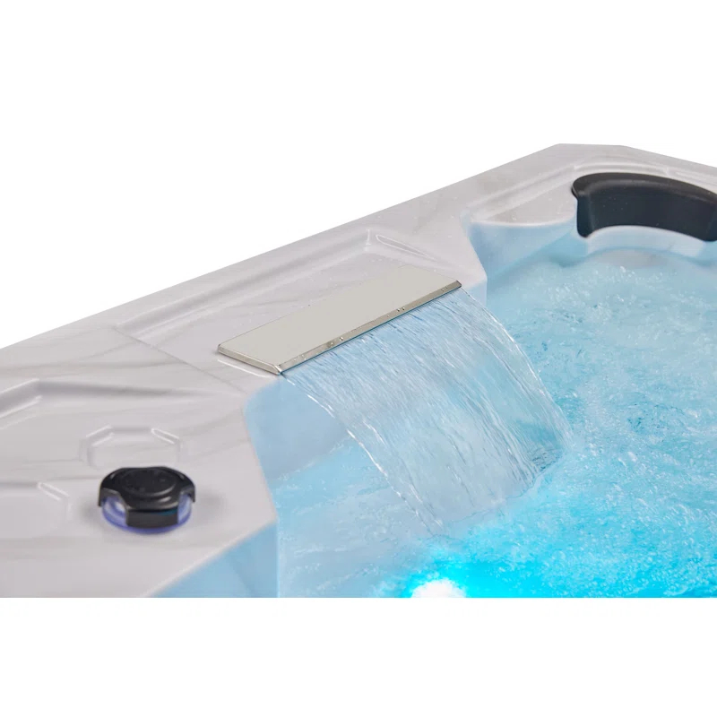 Luxury Spas Luxury Spas 240 Volt 5 Person Galley - Person 69 - Jet Acrylic Square Hot Tub With Ozonator In Cloud Gray