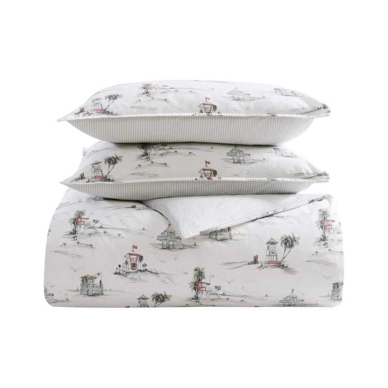 Tommy Bahama Home Beach Club Tropical Cotton Duvet Cover Set