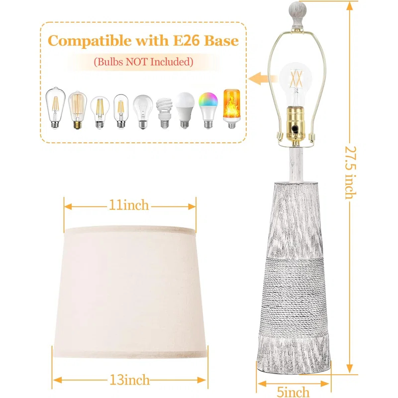 Red Barrel Studio® Resin Table Lamp (Set of 2)