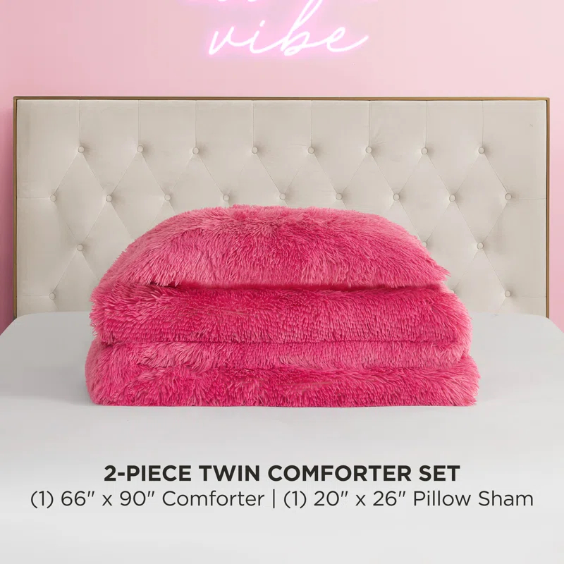Juicy Couture Juicy Couture Shaggy Faux Fur Comforter & Shams Bedding Sets