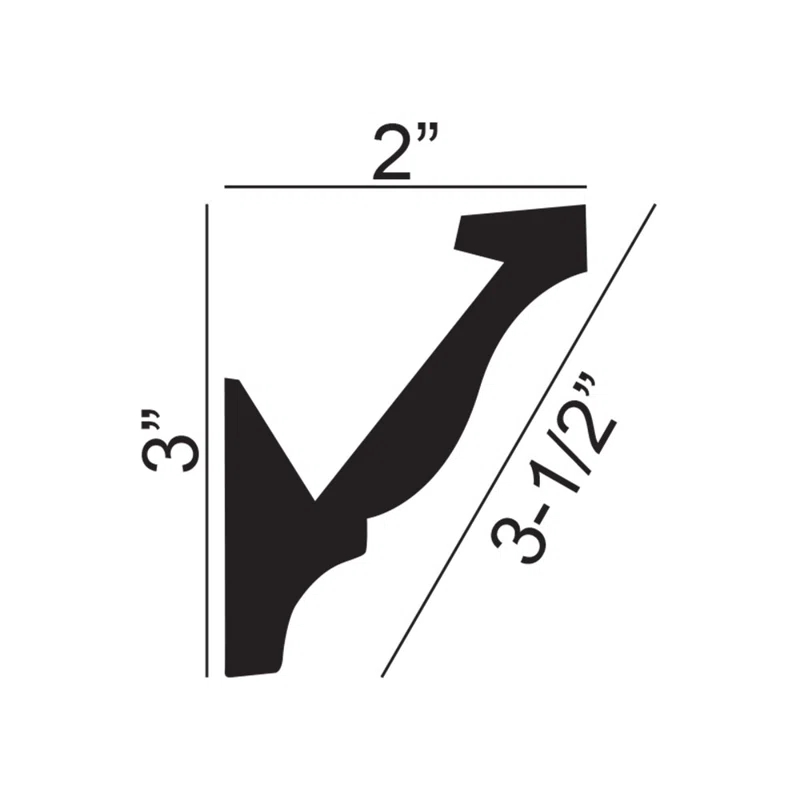 Architectural Products by Outwater L.L.C. 3"H x 96"W Crown Moulding, Pack of 4 (Set of 4)