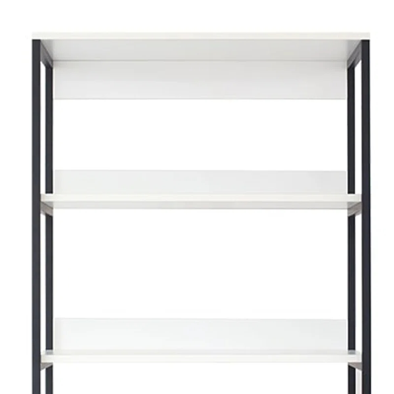 Benjara Cox Tall Modular Closet System, 5 Storage Shelves And Black Metal Frame