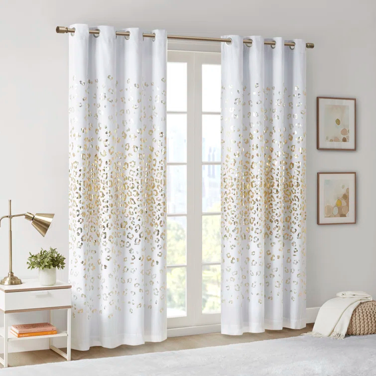 510 Design Lillie Grommet Top Metallic Animal Printed Total Blackout Singel Curtain